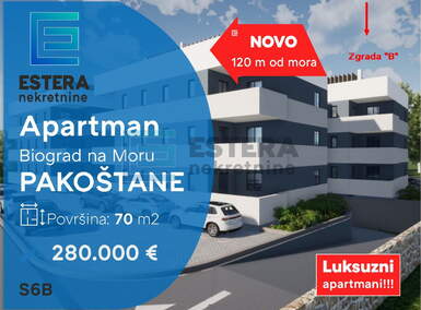 Trosoban stan, Pakoštane, prodaja, 280000 €, 69 m2