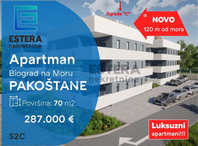 Trosoban stan, Pakoštane, prodaja, 280000 €, 69 m2