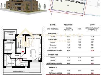 Trosoban stan, Zagreb, Sesvete, prodaja, 197700 €, 69 m2