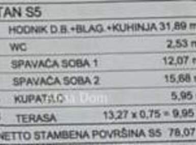 Dvosoban stan, Novigrad, prodaja, 320000 €, 78 m2