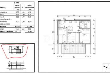 Trosoban stan, Tar-Vabriga, Tar, prodaja, 192850 €, 54 m2