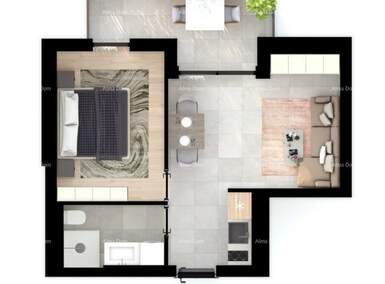 Jednosoban stan, Umag, prodaja, 168300 €, 37 m2