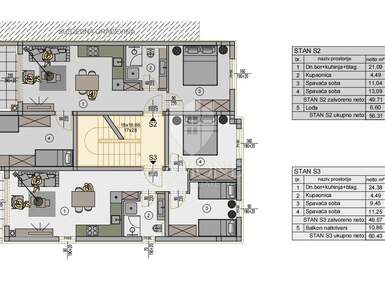 Trosoban stan, Pula, Kaštanjer, prodaja, 199000 €, 56 m2