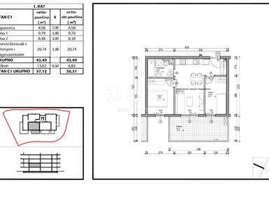 Trosoban stan, Tar-Vabriga, Tar, prodaja, 190800 €, 53 m2