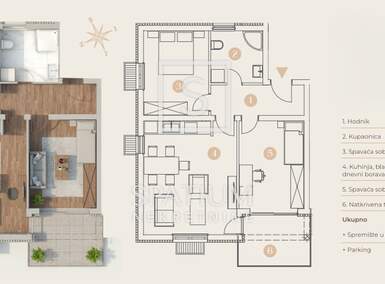 Trosoban stan, Viškovo, Saršoni, prodaja, 182000 €, 68 m2