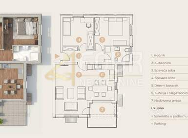 Trosoban stan, Viškovo, Saršoni, prodaja, 202500 €, 77 m2