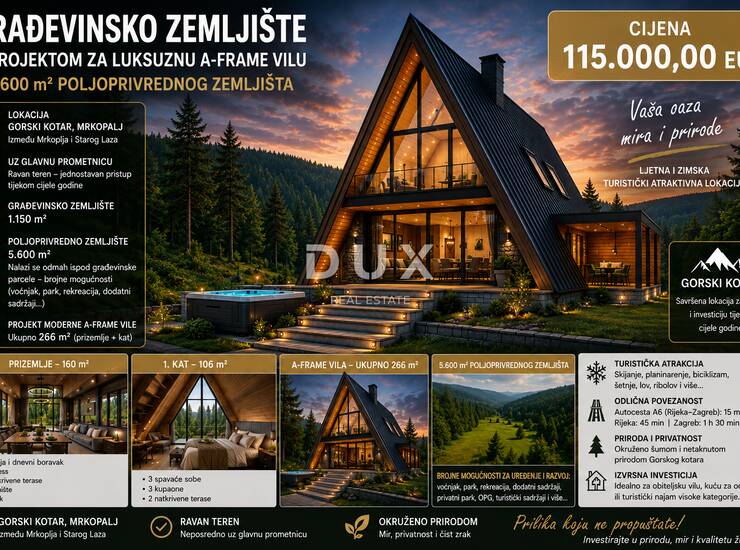 GORSKI KOTAR, STARI LAZ - Zemljište s građevinskom dozvolom