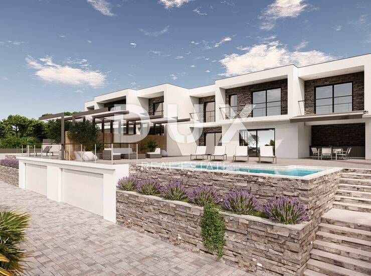 Crikvenica, Dvojna vila, 228 m2, novogradnja, panoramski pogled, garaža
