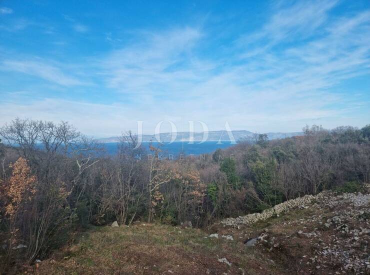 Labin, okolica, građevinski teren sa pogledom na more