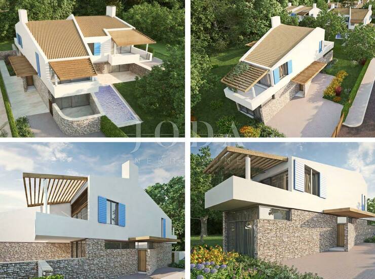 Labin, okolica, projekt Villa sa započetom gradnjom