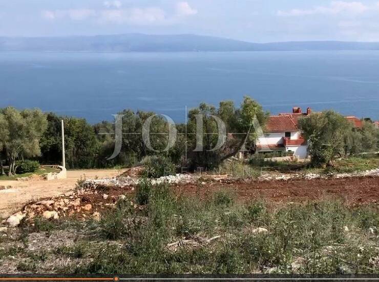 Labin, okolica, zemljište sa dozvolom za gradnju Ville sa pogledom na more
