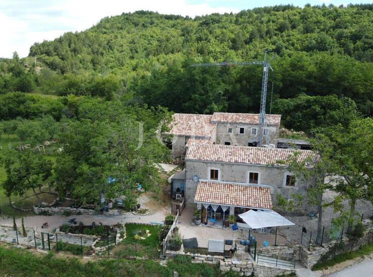 Cerovlje, okolica, istarska stancija sa dvije kuće i prostranom okućnicom — fotografija 3