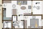 Dvosoban stan, Rijeka, Srdoči, prodaja, 171968 €, 43 m2