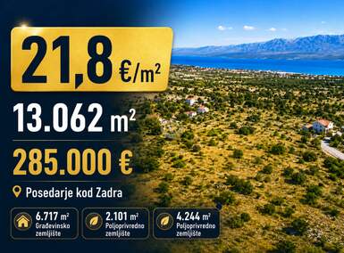 Zemljiste, Posedarje, prodaja, 285000 €, 13 m2