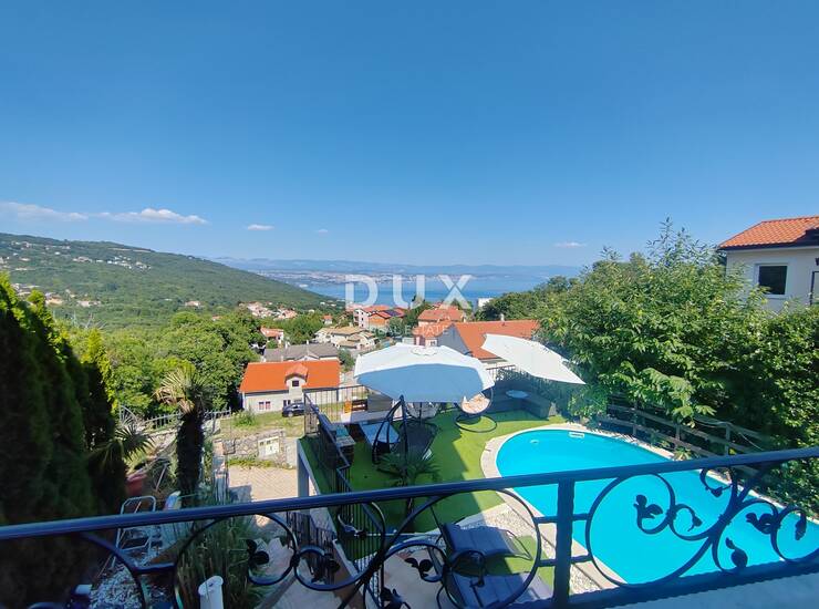 Lovran, dvojna kuća s bazenom, 267 m², panoramski pogled