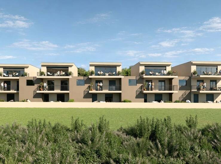 Građevinsko zemljište Baderna – Projekt s dozvolom za 5 kuća u nizu...