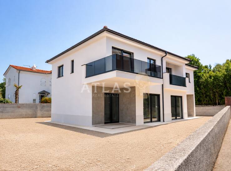 KRK, MALINSKA | MODERNA DVOJNA VILA S OKUĆNICOM