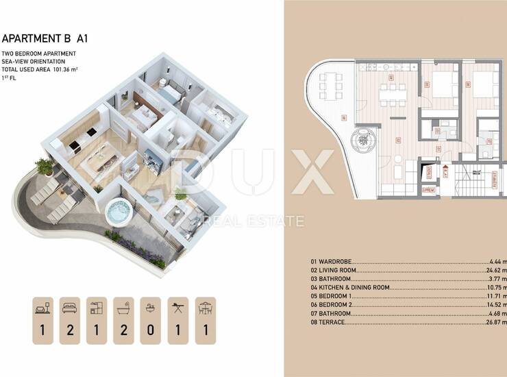Opatija, centar, dvosobni stan, 101 m², jacuzzi — fotografija 4