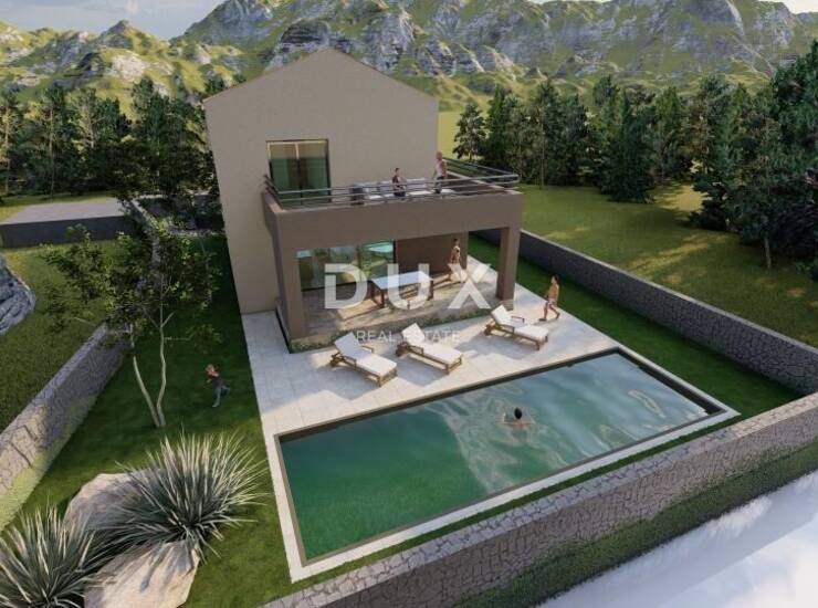 Krk, Vrh, građevinska zemljišta, 1.060 m2, s projektom — fotografija 2