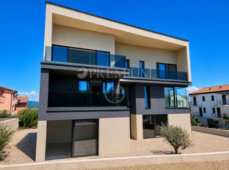 Grad Krk, dvoetažni apartman u novoizgrađenoj urbanoj vili!