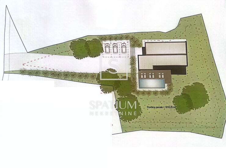 PIĆAN, ZEMLJIŠTE 3550 m2 SA PROJEKTOM KUĆE S BAZENOM