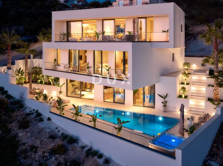 Trogir, Čiovo, vila s bazenom i pogledom na more, 351 m²