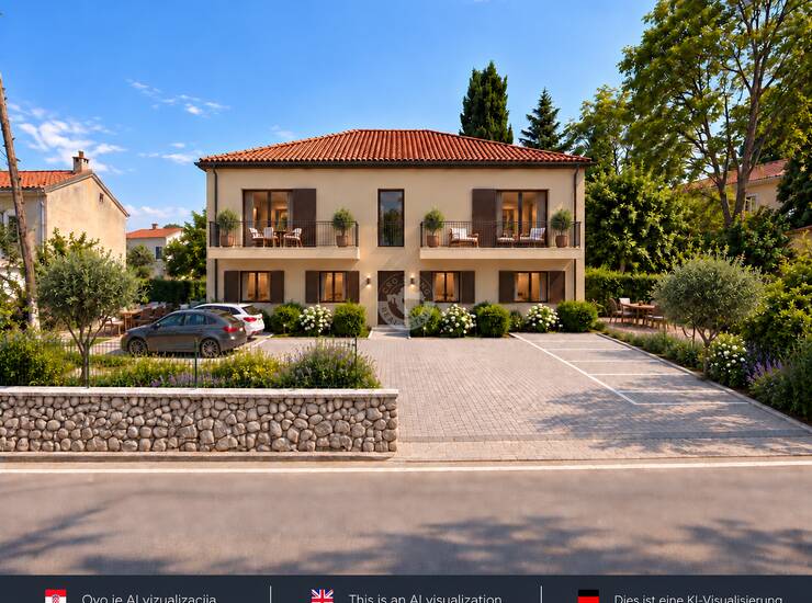 Hrvatska, Omišalj, Otok Krk, Novogradjna, 2-sobni stan (Stan 1, prizemlje), uk