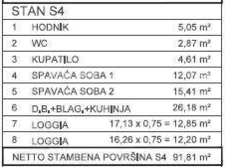 Prodaje se stan S-4 površine 91,81 m², smješten na prvom katu moderne st... — fotografija 5
