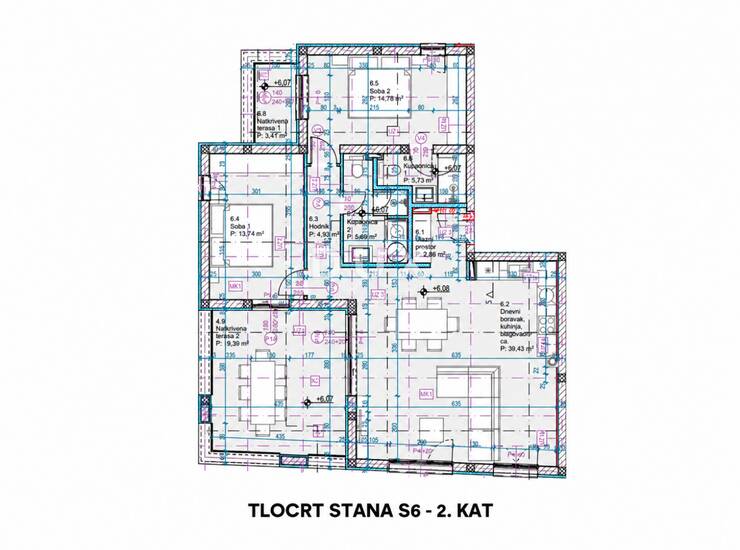 Vodice, komforan trosobni stan s pogledom na more, 99,00 m² — fotografija 5