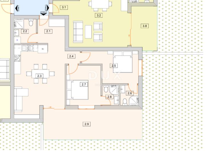 Vodice, dvosobni stan s terasom, 83,72 m² — fotografija 6