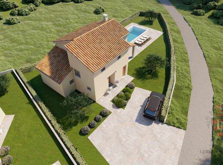 Kuća u izgradnji okružena prekrasnim zelenilom, Buzet, Istra — fotografija 2