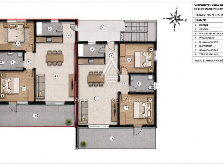 Istra, Novigrad : Apartman s pogledom na more i 2 sobe — fotografija 2