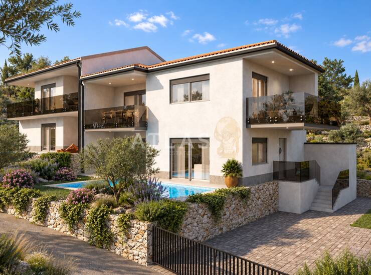 VRBNIK – APARTMAN S BAZENOM I POGLEDOM NA MORE — fotografija 3