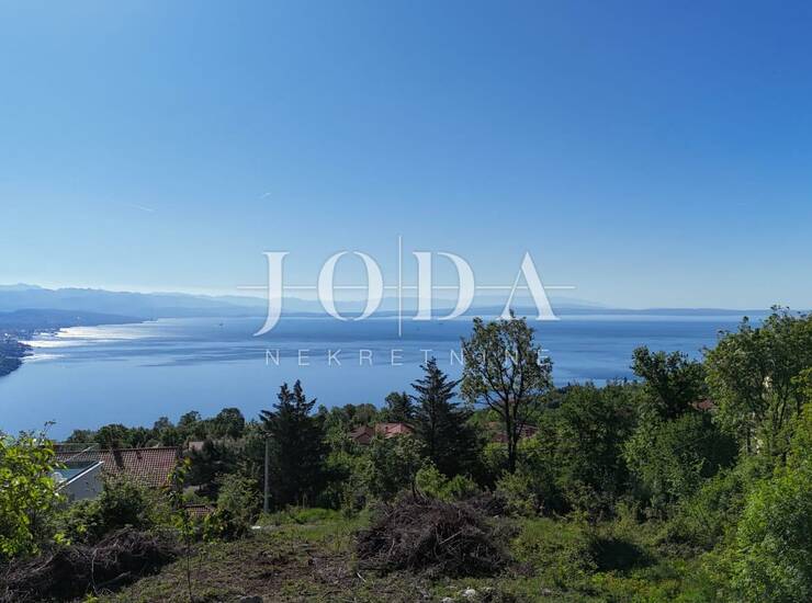 Građevinsko zemljište 1.071 m² s pogledom na Kvarnerski zaljev - Bregi,Opati