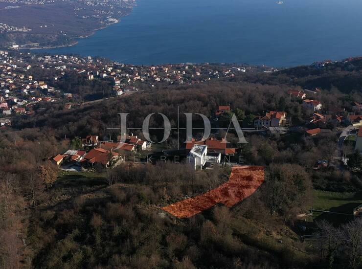 Građevinsko zemljište 1.071 m² s pogledom na Kvarnerski zaljev - Bregi,Opati — fotografija 3