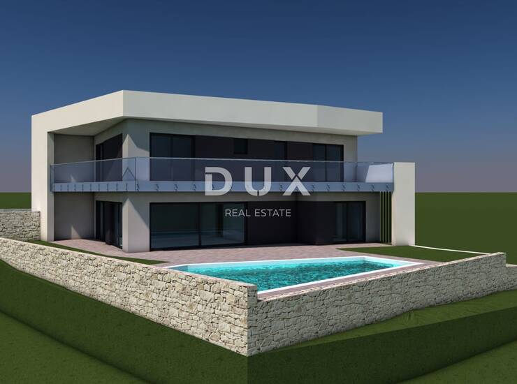 Istra, Kanfanar, dvojna vila, novogradnja, pogled more, 204,72m2
