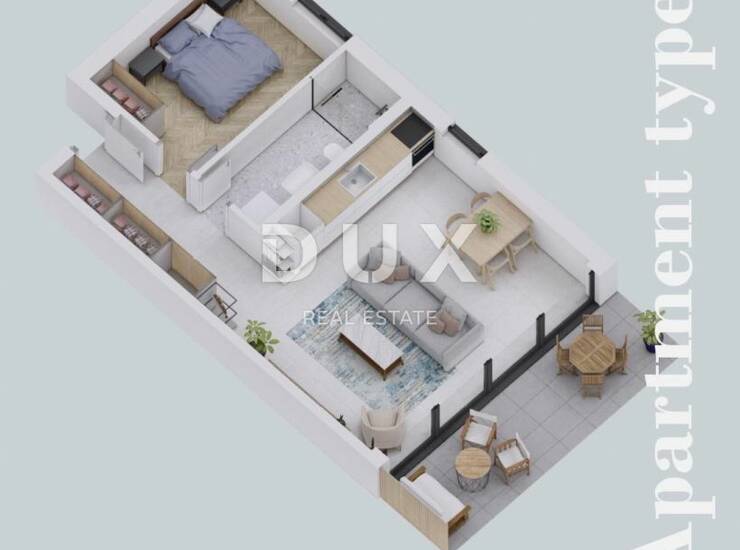 Istra, Rovinj, dvosobni stan, 58,32 m2, prizemlje, vrt — fotografija 2