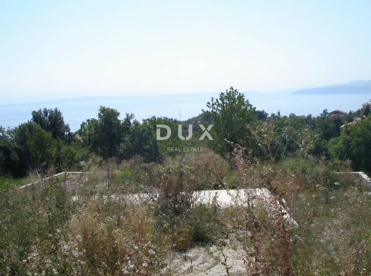 Opatija, Veprinac, zemljište 840m2, građevinska dozvola, pogled — fotografija 2