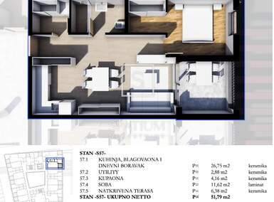 Dvosoban stan, Pazin 51m² - 187.500 € | SveHrNekretnine