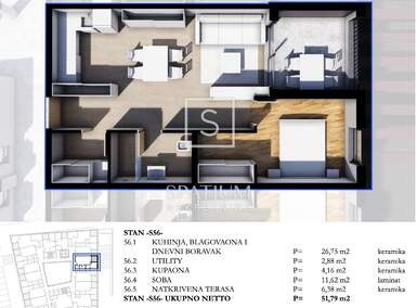 Dvosoban stan, Pazin 51m² - 187.500 € | SveHrNekretnine