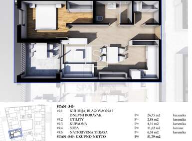 Dvosoban stan, Pazin 51m² - 187.500 € | SveHrNekretnine