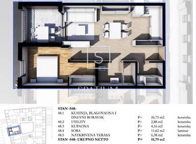 Dvosoban stan, Pazin 51m² - 187.500 € | SveHrNekretnine