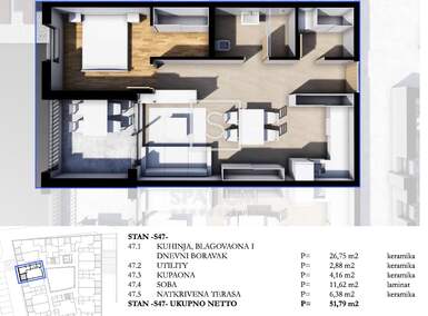 Dvosoban stan, Pazin 51m² - 187.500 € | SveHrNekretnine