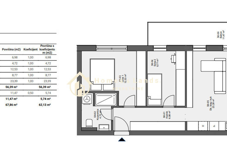 Zagreb,Sesvete-Popovec,3-soban stan 68m2 (S6)na 1.katu zgrade s liftom — fotografija 9