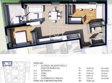 Trosoban stan, Pazin 73m² - 247.500 € | SveHrNekretnine