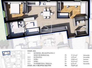 Trosoban stan, Pazin 73m² - 247.500 € | SveHrNekretnine