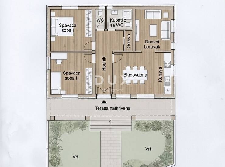 Istra, Rovinj, 4-sobni stan, 94,75 m2, vrt — fotografija 3