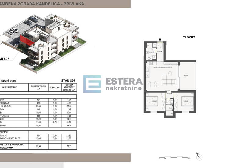 Apartman S07 77 m2 PRODAJA Sabunike, Privlaka