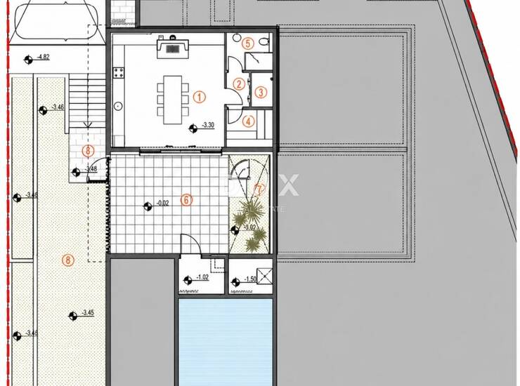 Dalmacija, Primošten, četverosobna vila, 368,67 m², bazen — fotografija 5
