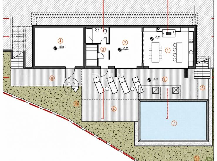 Dalmacija, Primošten, četverosobna vila, 392,07 m², bazen — fotografija 4